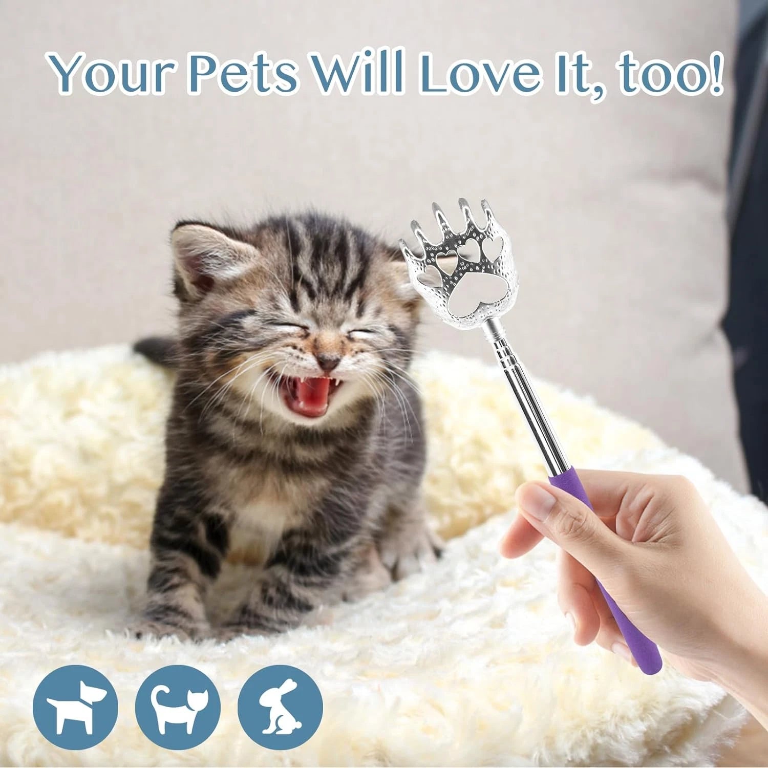 (4-Pack) Portable Extendable Telescopic Bear Claws Metal Back Scratchers/Hand Ma