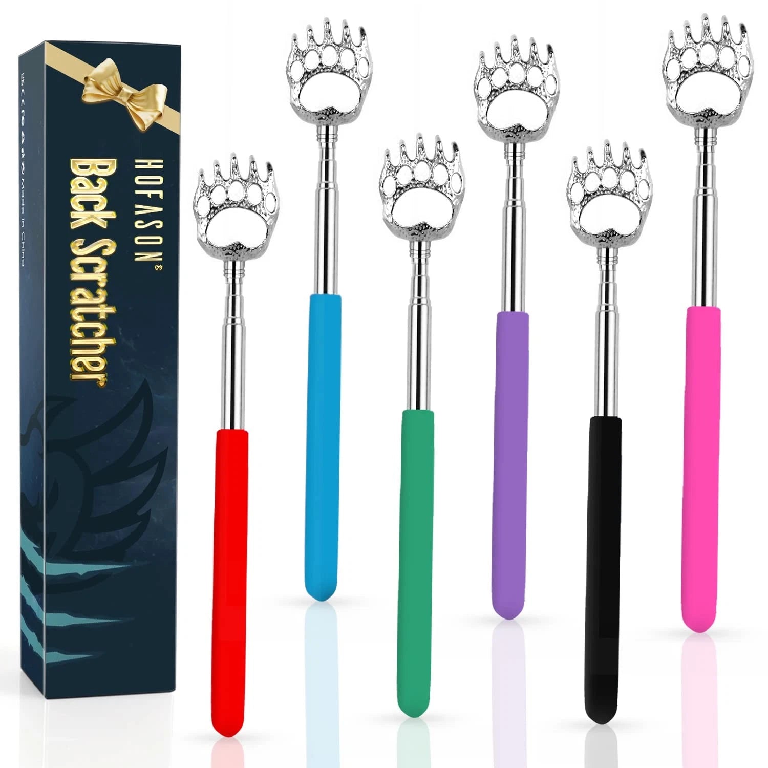 6 Pack Back Scratcher, Telescopic Back Massager for Men and Women