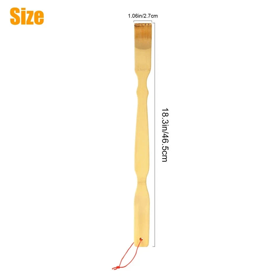 3X Natural Bamboo 18.3" Back Scratcher Long Reach Pick Itch Relief Massage Tool