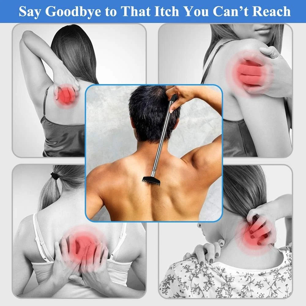 Oversized Portable Extendable Back Scratcher, Upgraded Metal Stainless Steel Tel