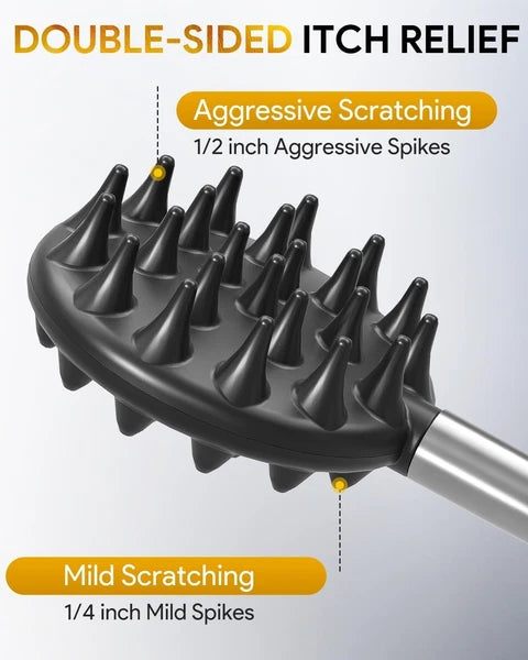 Compact Telescoping Back Scratcher - Featuring 4 Heads for Ultimate Relaxation