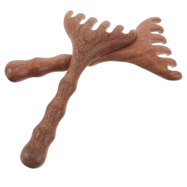 2 Pcs Sandalwood Massager Wooden Scalp Comb Head Scratcher Tool Hair