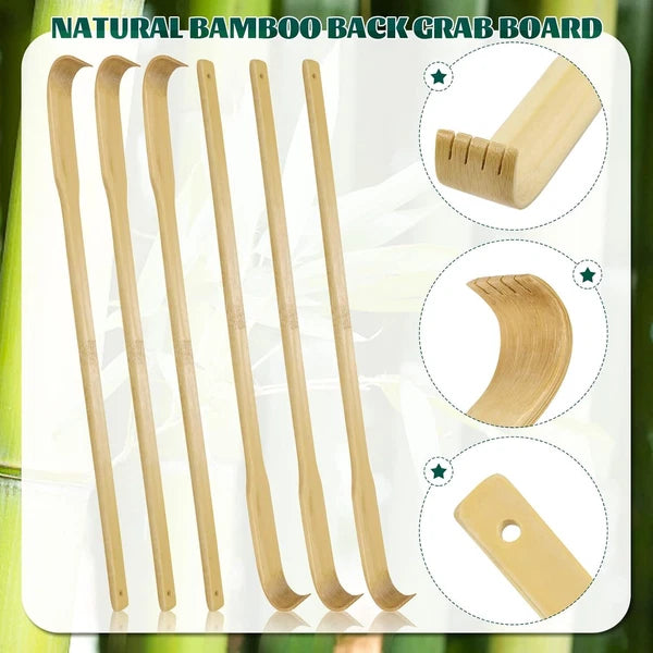 12 PCS Natural Bamboo Back Scratcher Traditional Wooden Back Scratcher,Long Back