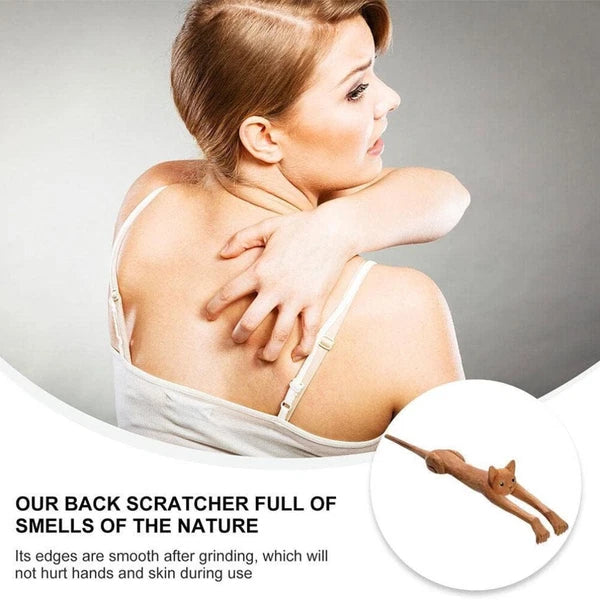 Wooden Cat Shaped Back Scraper, Manual Massage Tool, Manual Back Scratcher