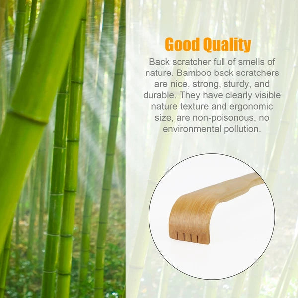 3 PCS Natural Bamboo Back Scratcher Long Reach Pick Itch Relief Tool Portable