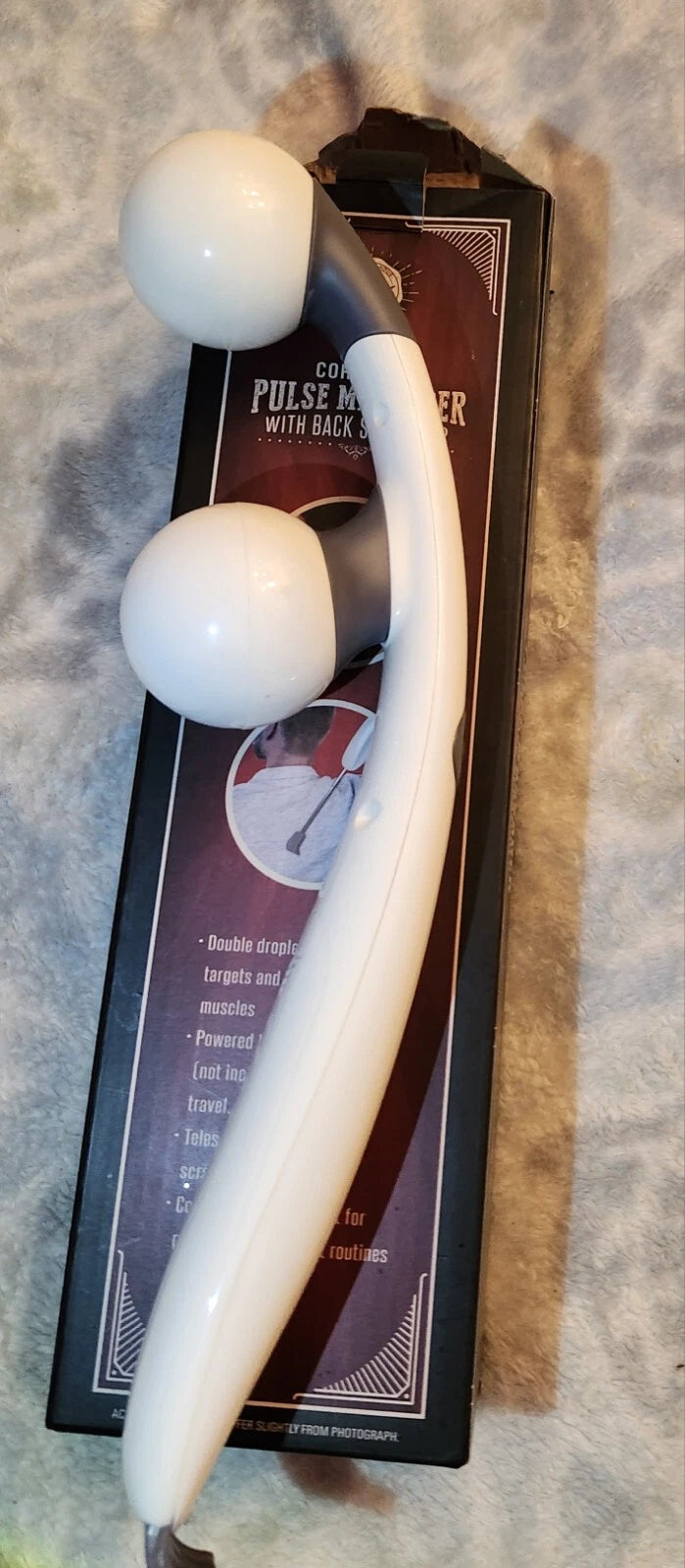 Cordless Pulse Massager w/ Back Scratcher - Vibration Pain Relief Open Box