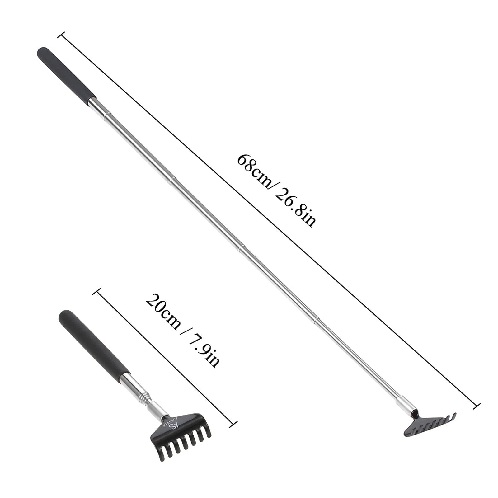 Anself Telescopic Back Scratcher Massager Metal Compact Extendable 5Section S2K5
