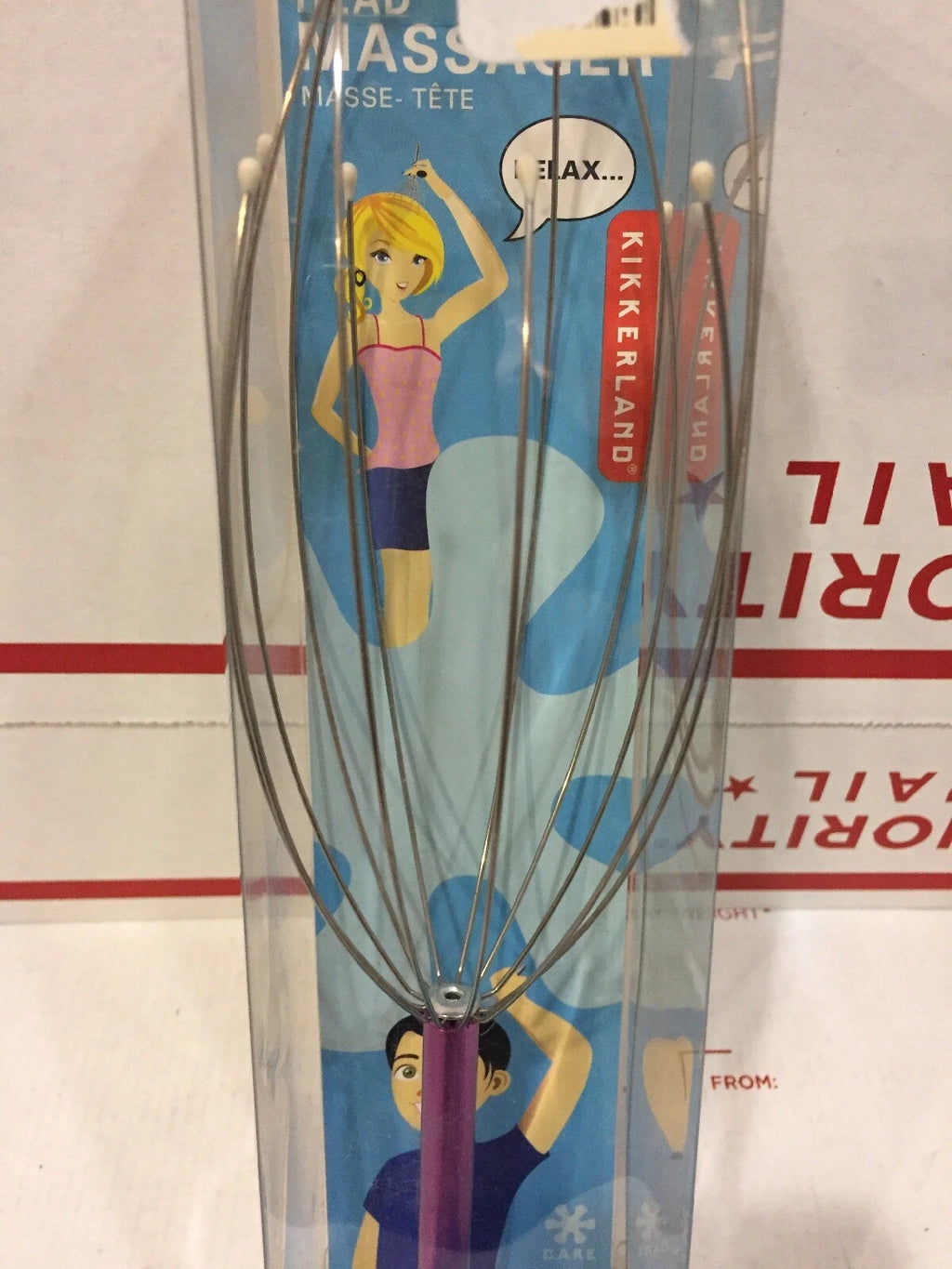 Kikkerland Purple Head Massager Scratcher  AR18-A - MASSE-TETE - Box