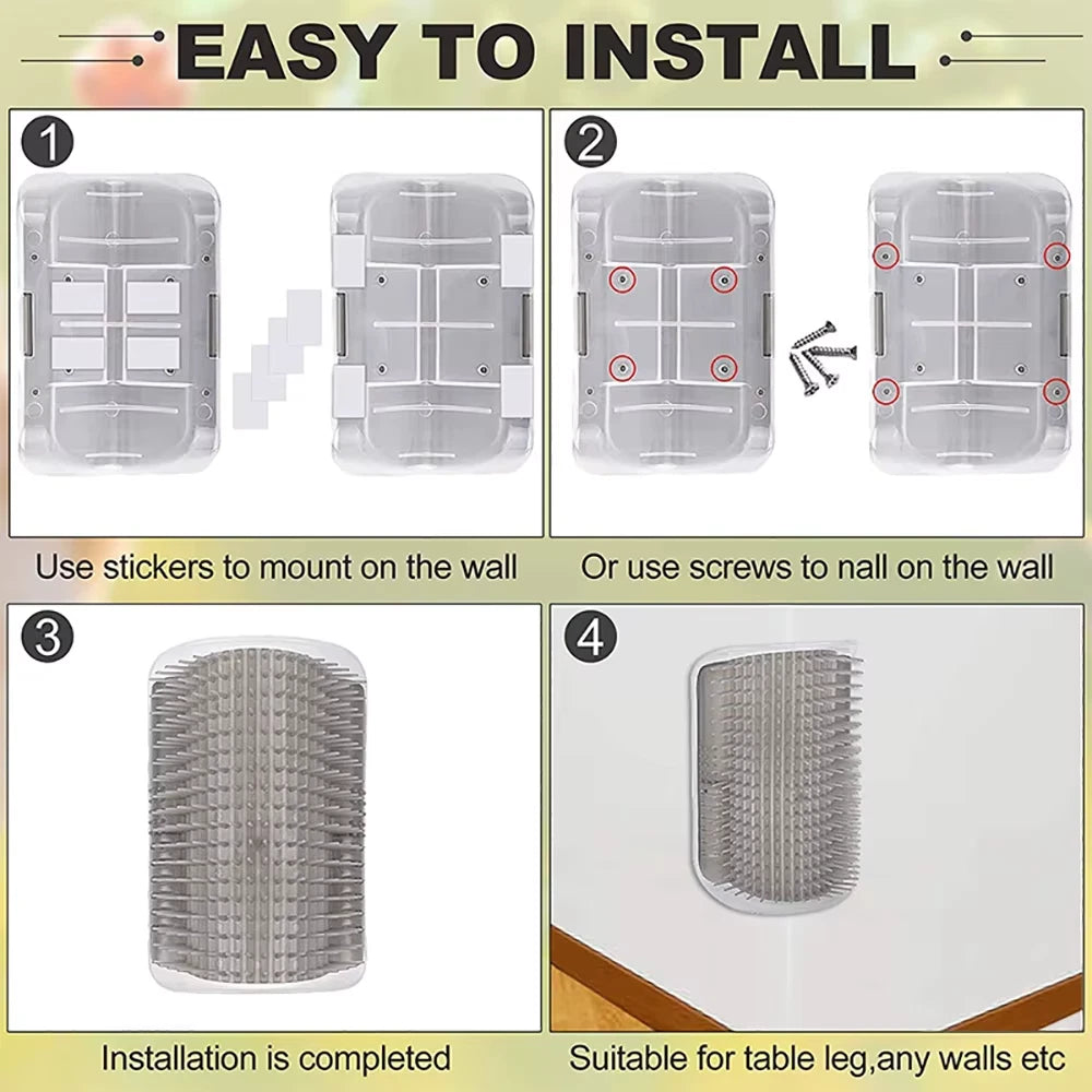 Cat Scratcher Massager for Scratching Pets Brush Remove Hair Comb Grooming Table