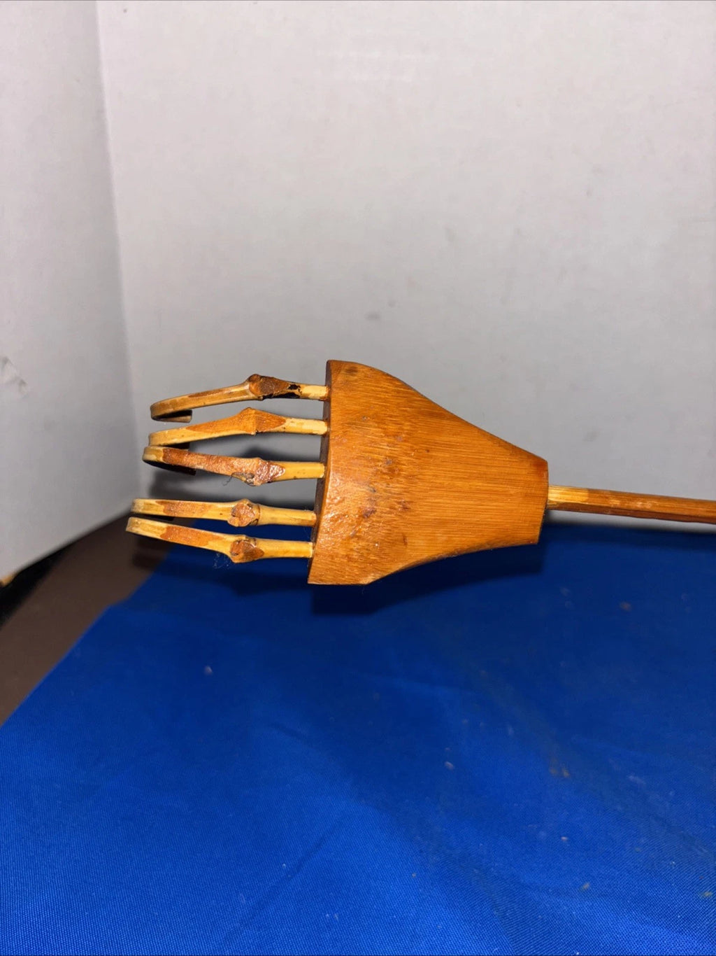 Unique Wooden Back Scratcher- Tines Shaped  Like Finger Bones- 19”-Estate Find