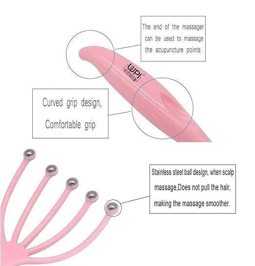 Head Massager 5 Roller Balls Prongs Scratcher Deep Relaxation,Head Scalp Massage
