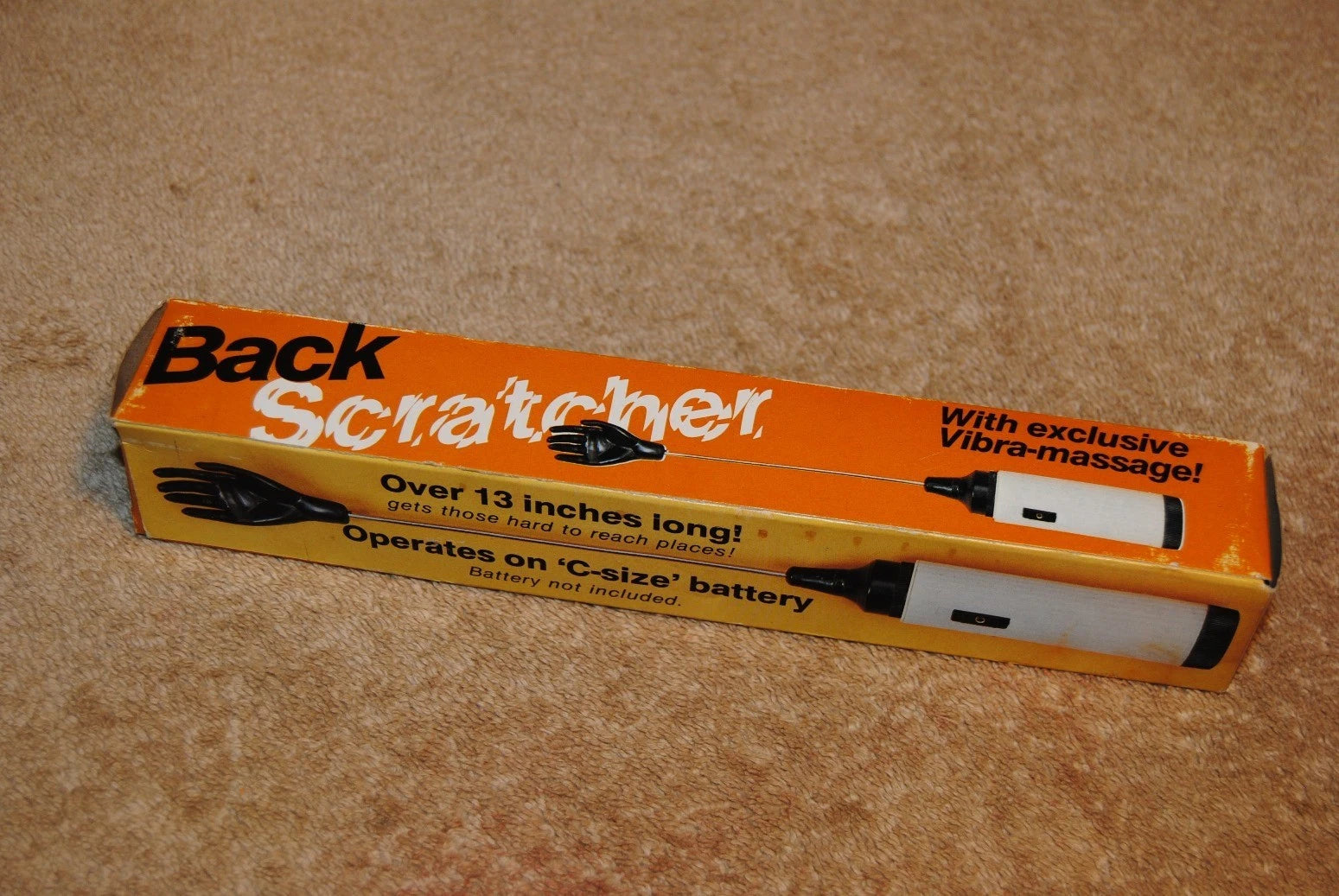 Vintage 1982 Back Scratcher Hand with Exclusive Vibra-Massage No. 701862 w/Box