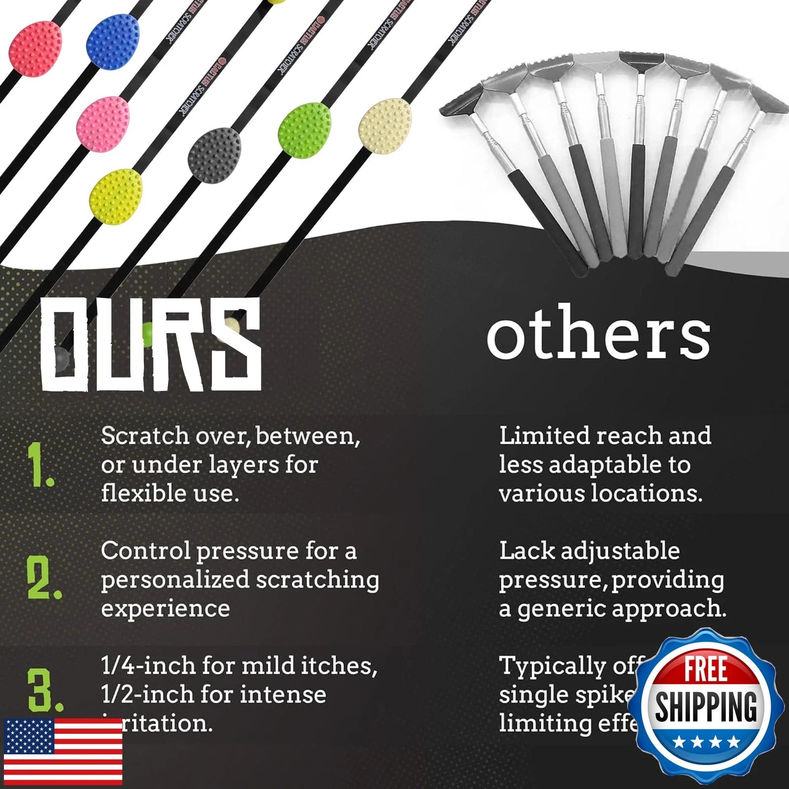 Cactus Scratcher Original Back Scratcher for Itching Relief, 2-Sided Aggressi