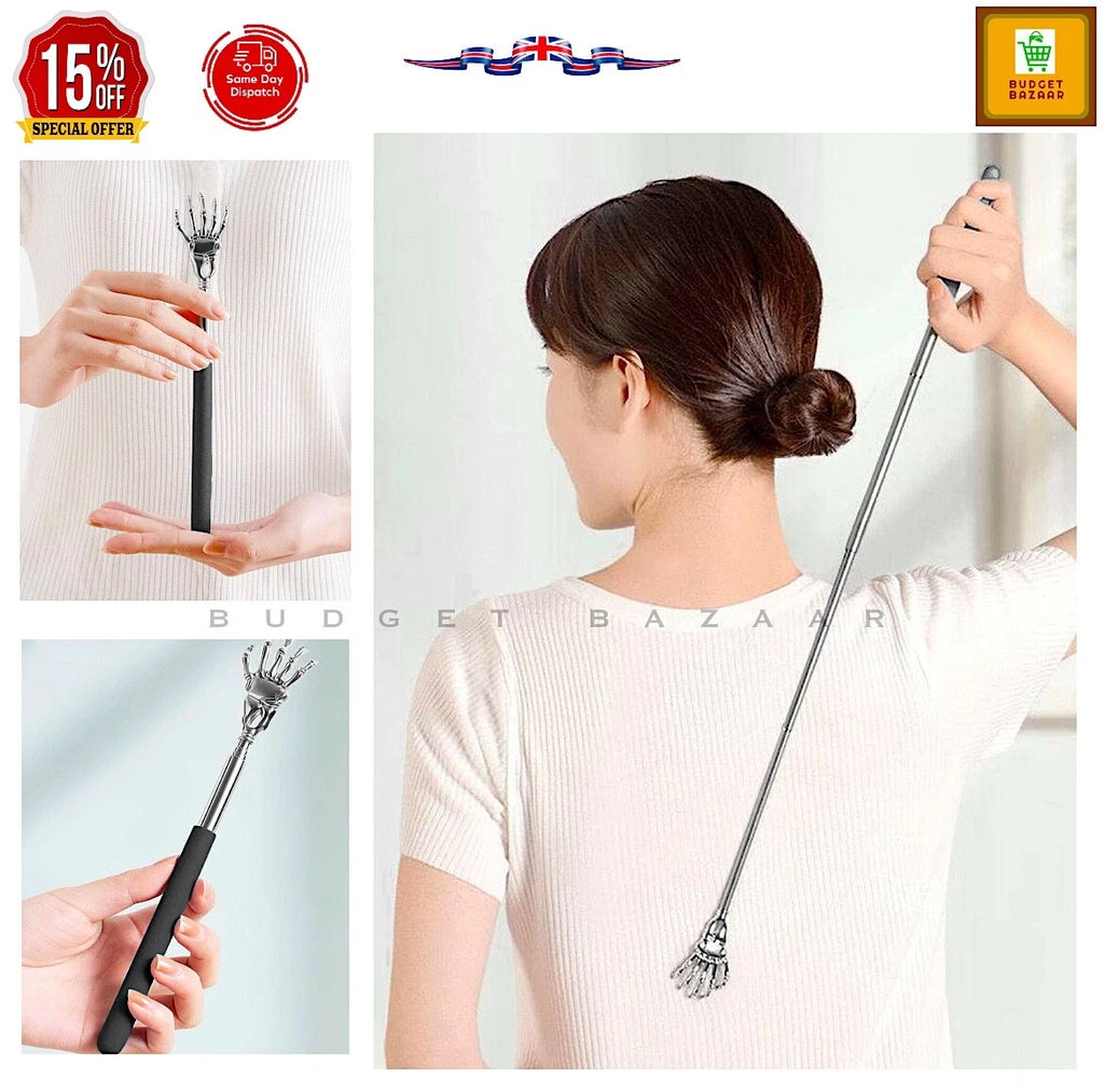 1X EAGLE CLAW BACK SCRATCHER Metal Extendable Metal Massager Telescopic Portable