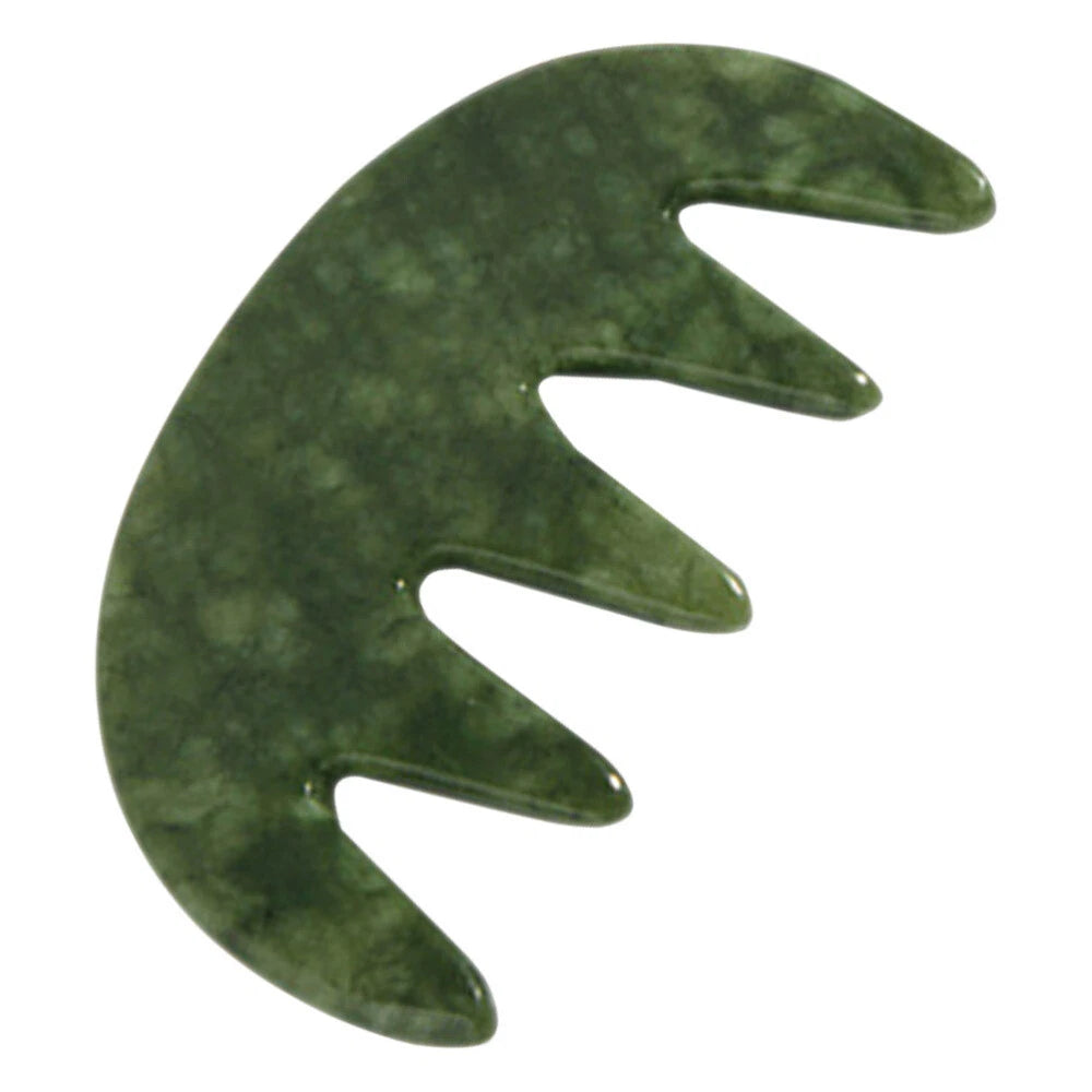 Jade Massage Comb Head Scratcher Massager Whisk Stone Hair Guiding