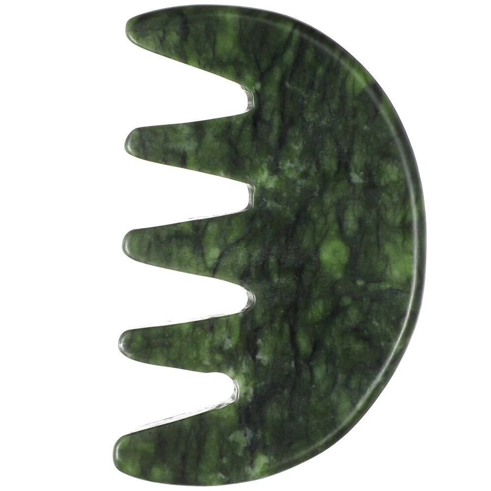 Jade Massage Comb Head Scratcher Massager Whisk Stone Hair Guiding