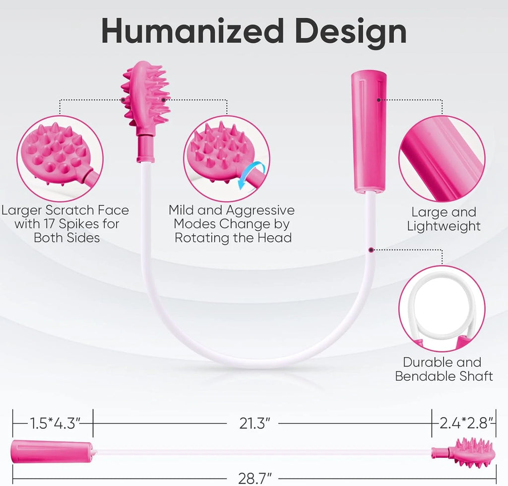 Upgraded Pink Curved Back Scratcher for Women Men Extra Long Flexible Bendable