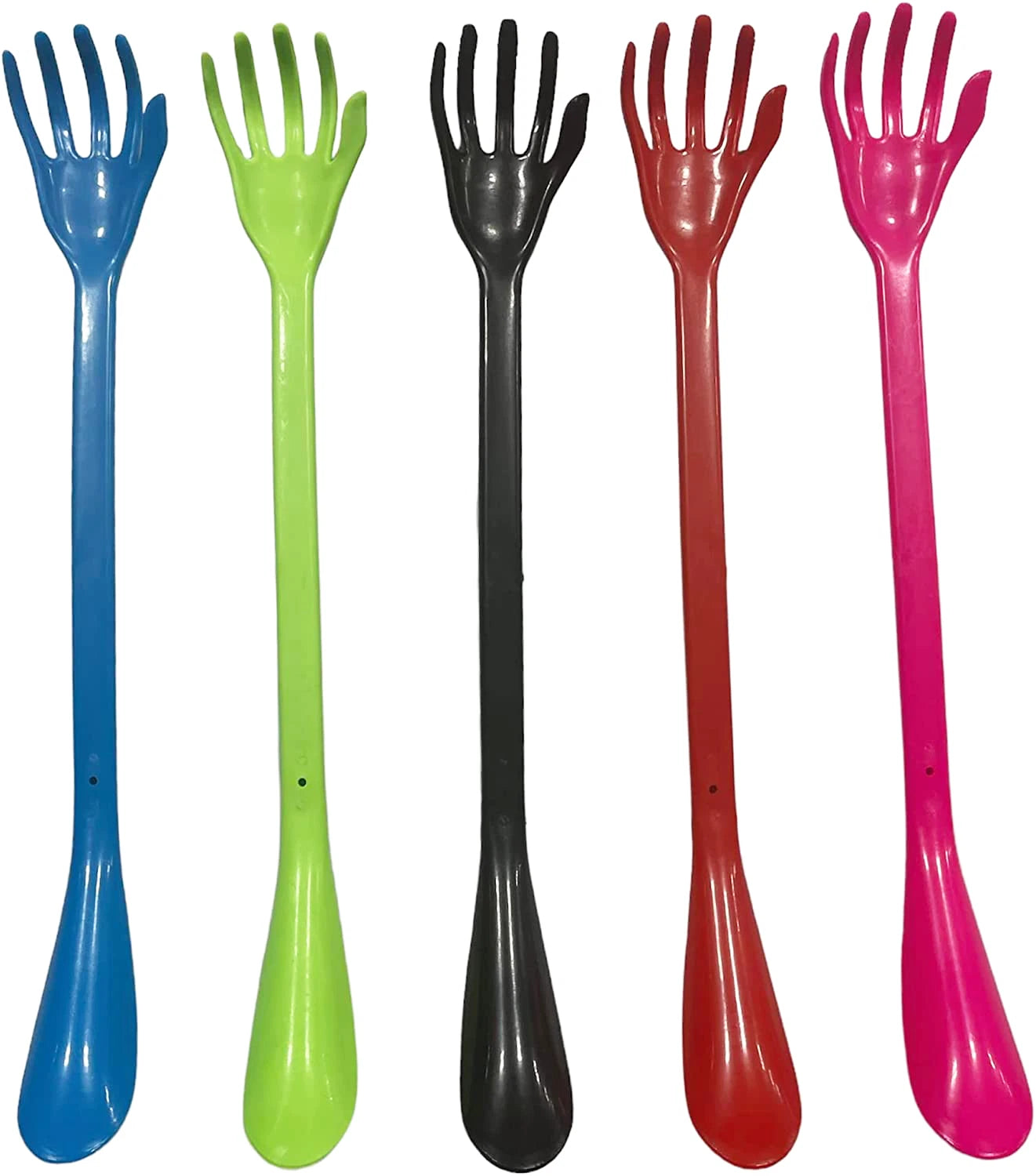 BACK SCRATCHER w LONG HANDLE & SHOEHORN, 19.5" Itch Relief (Assorted Color 1PC)