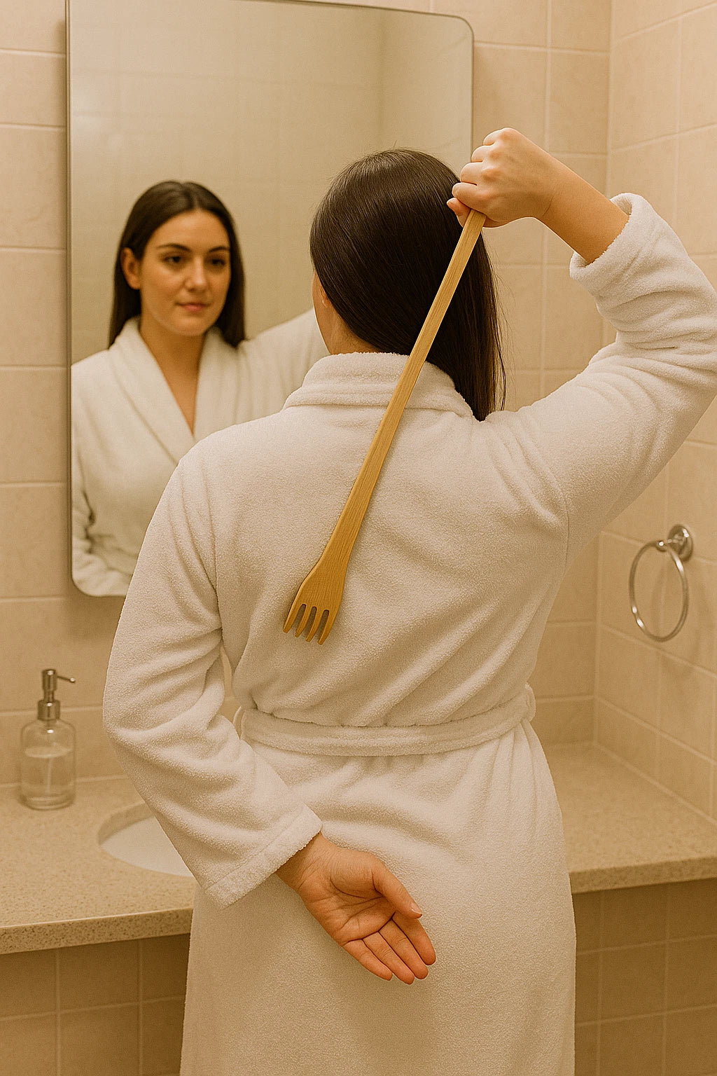 2 Pack Back Scratcher Massage Rollers Bamboo Long Reach Therapeutic Natural New