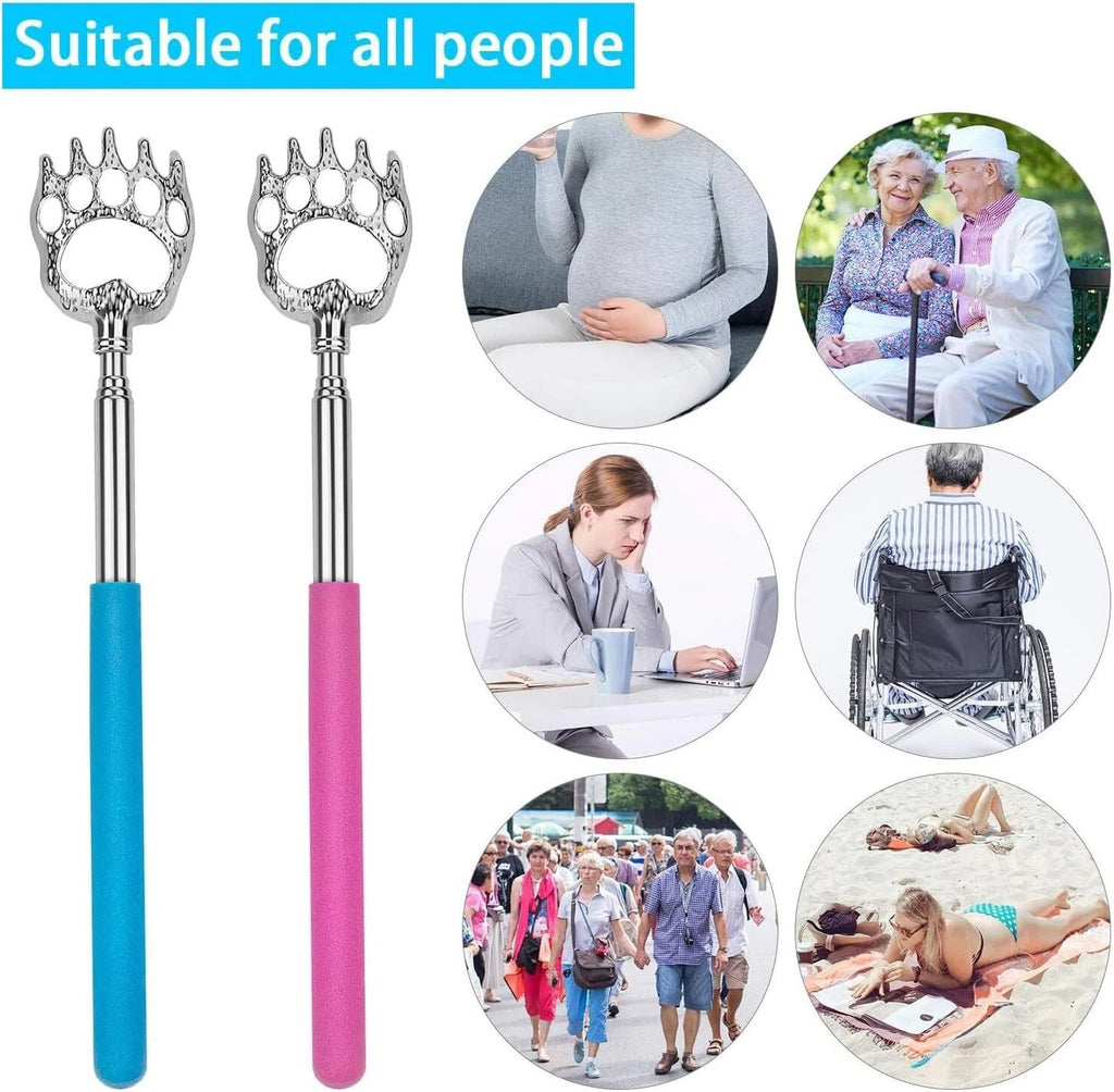 3 Pack Metal Back Scratcher Back Extendable Massager Bear Claw Telescopic