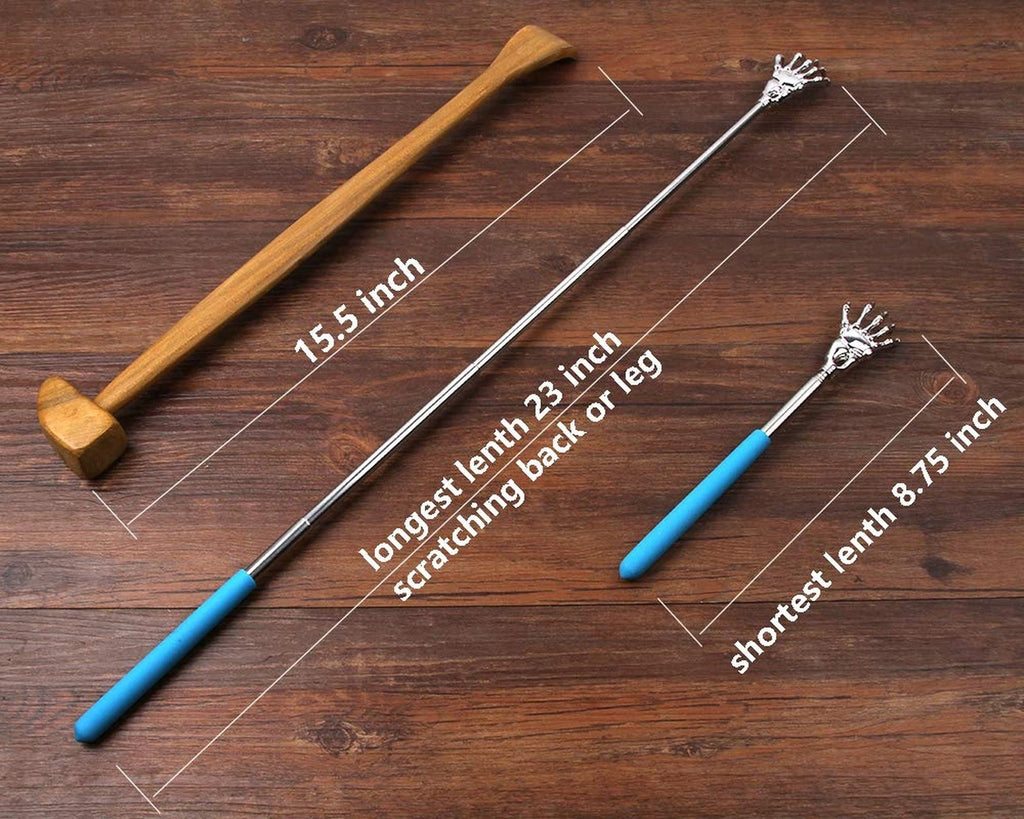 ICObuty Massage Scratcher Hammer Wooden Crafted and Metal Back Scratcher Set ...