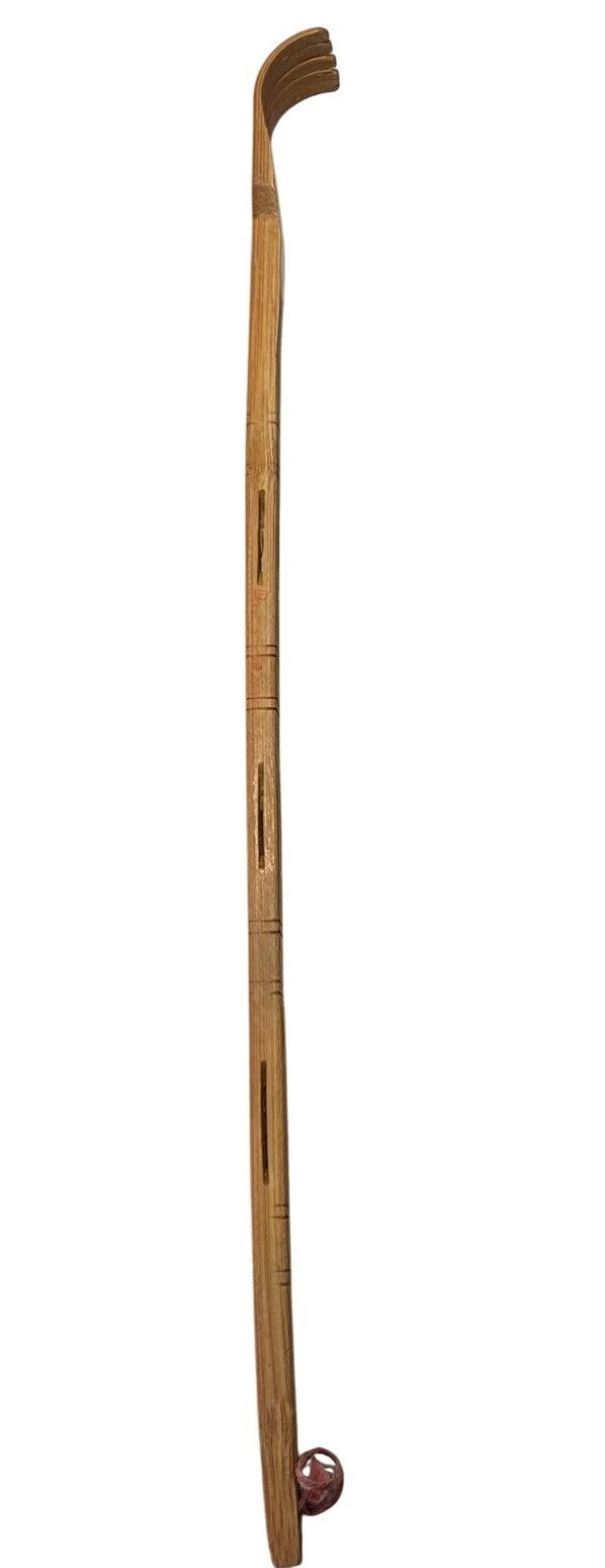 Vintage Handmade Bamboo Back Scratcher With String Loop 17"