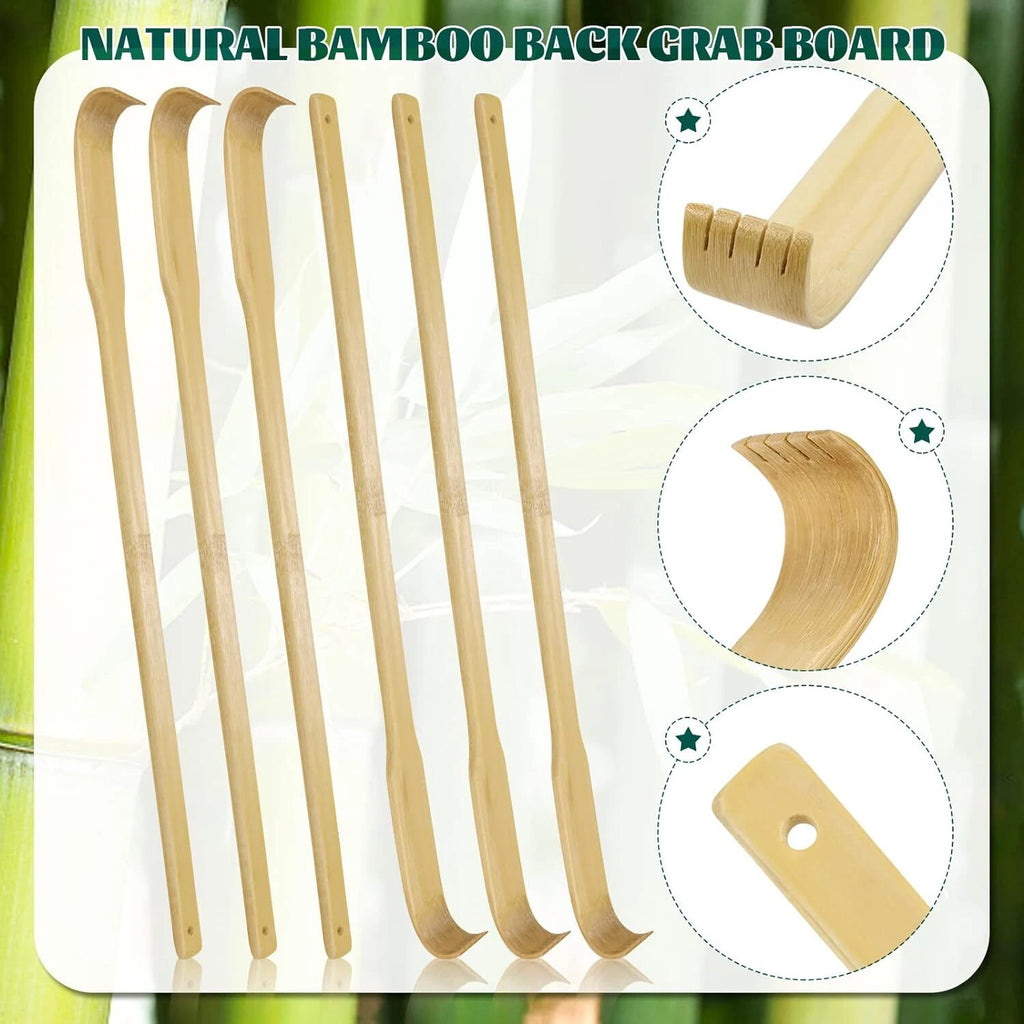 12 PCS Natural Bamboo Back Scratcher Traditional Wooden Back Scratcher,Long Back