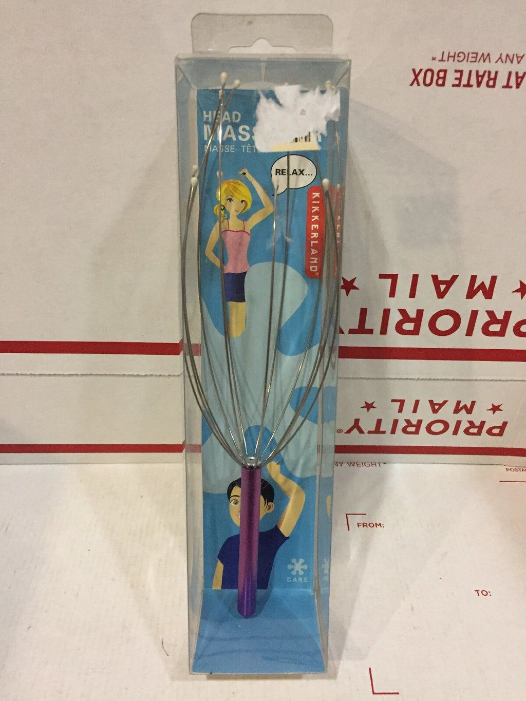 Kikkerland Purple Head Massager Scratcher  AR18-A - MASSE-TETE - Box