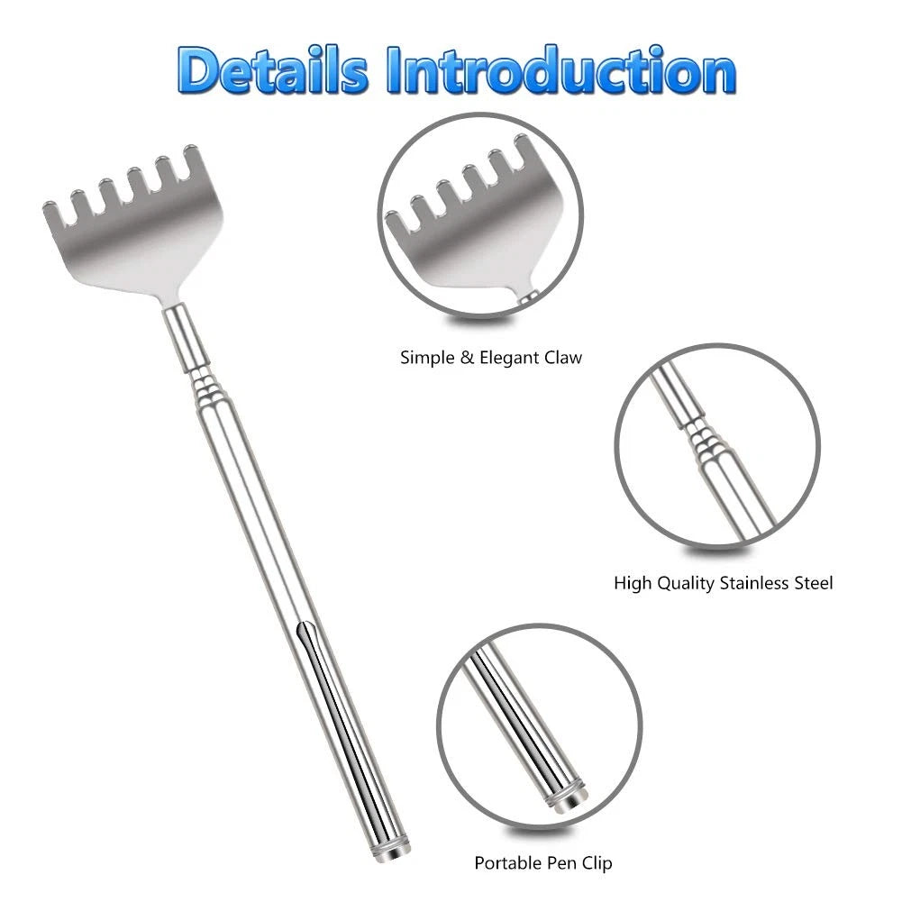 Extendable Back Scratcher for Men 3 Pack Portable Telescopic Metal Back Scrat...