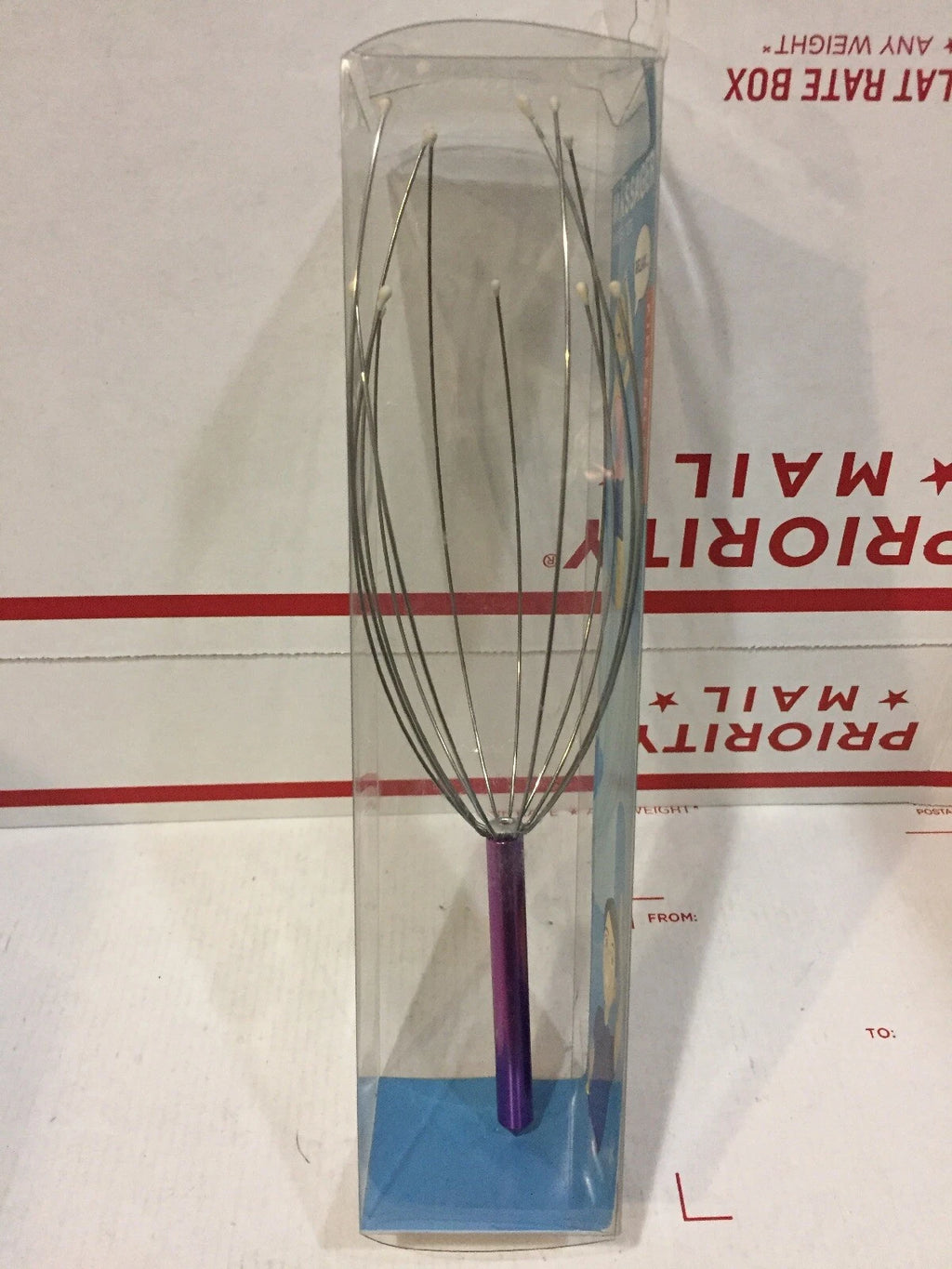 Kikkerland Purple Head Massager Scratcher  AR18-A - MASSE-TETE - Box