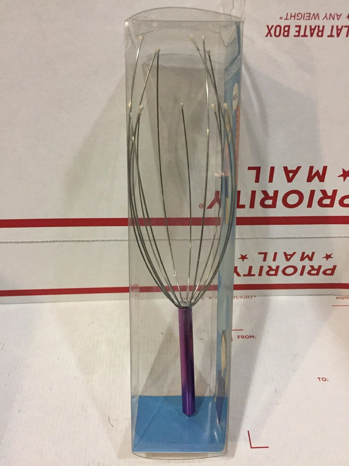 Kikkerland Purple Head Massager Scratcher  AR18-A - MASSE-TETE - Box