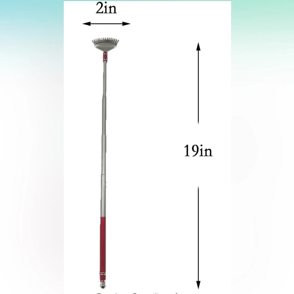 Red Silver Extendable Back Scratcher Ear Wax Remover Screwdriver