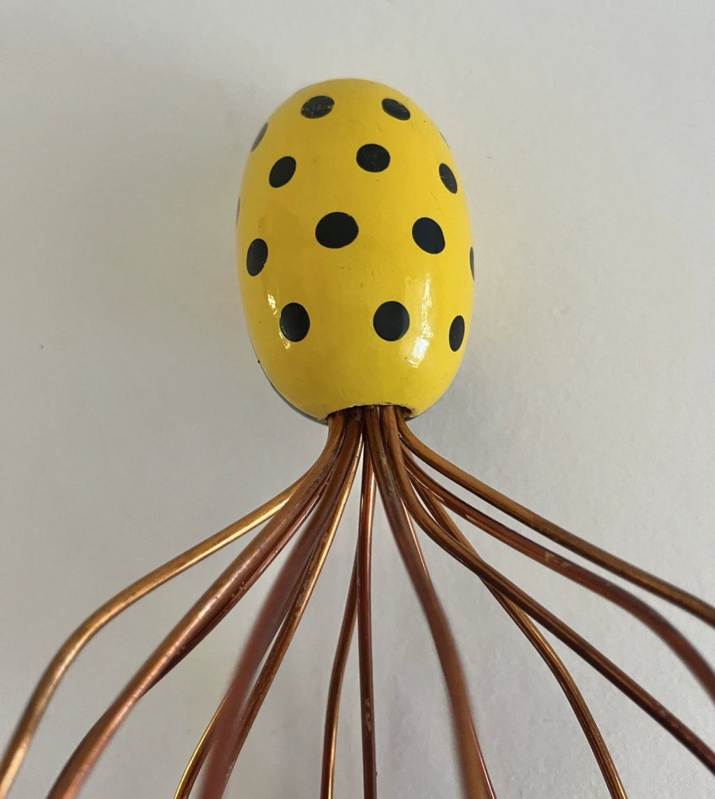 Vintage 1980s - Novelty Yellow Lady Bug Copper Head Scalp Massager Scratcher