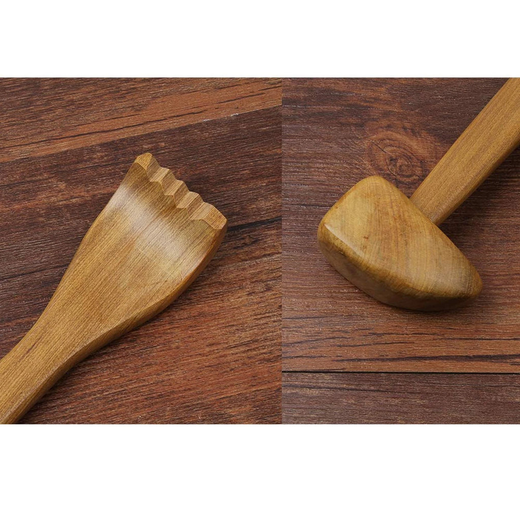 ICObuty Massage Scratcher Hammer Wooden Crafted and Metal Back Scratcher Set ...