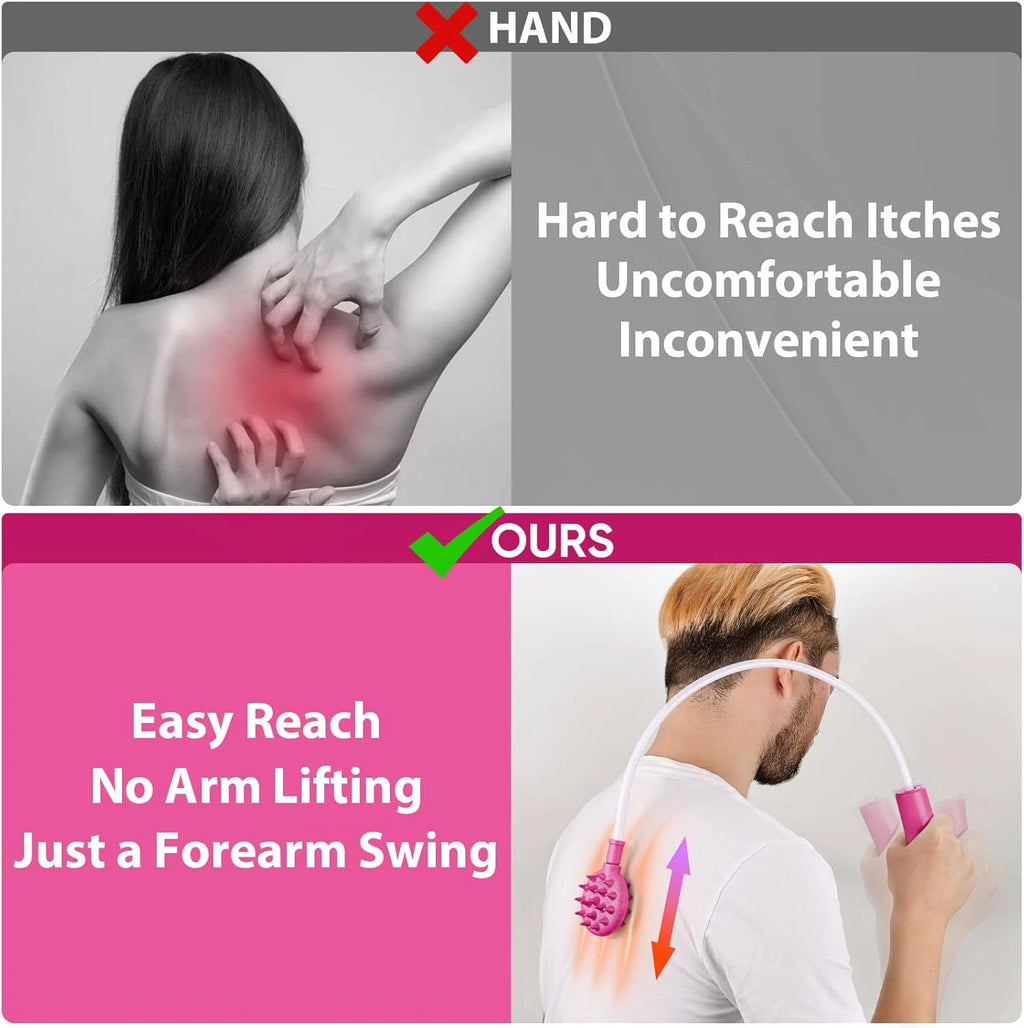 Upgraded Pink Curved Back Scratcher for Women Men Extra Long Flexible Bendable