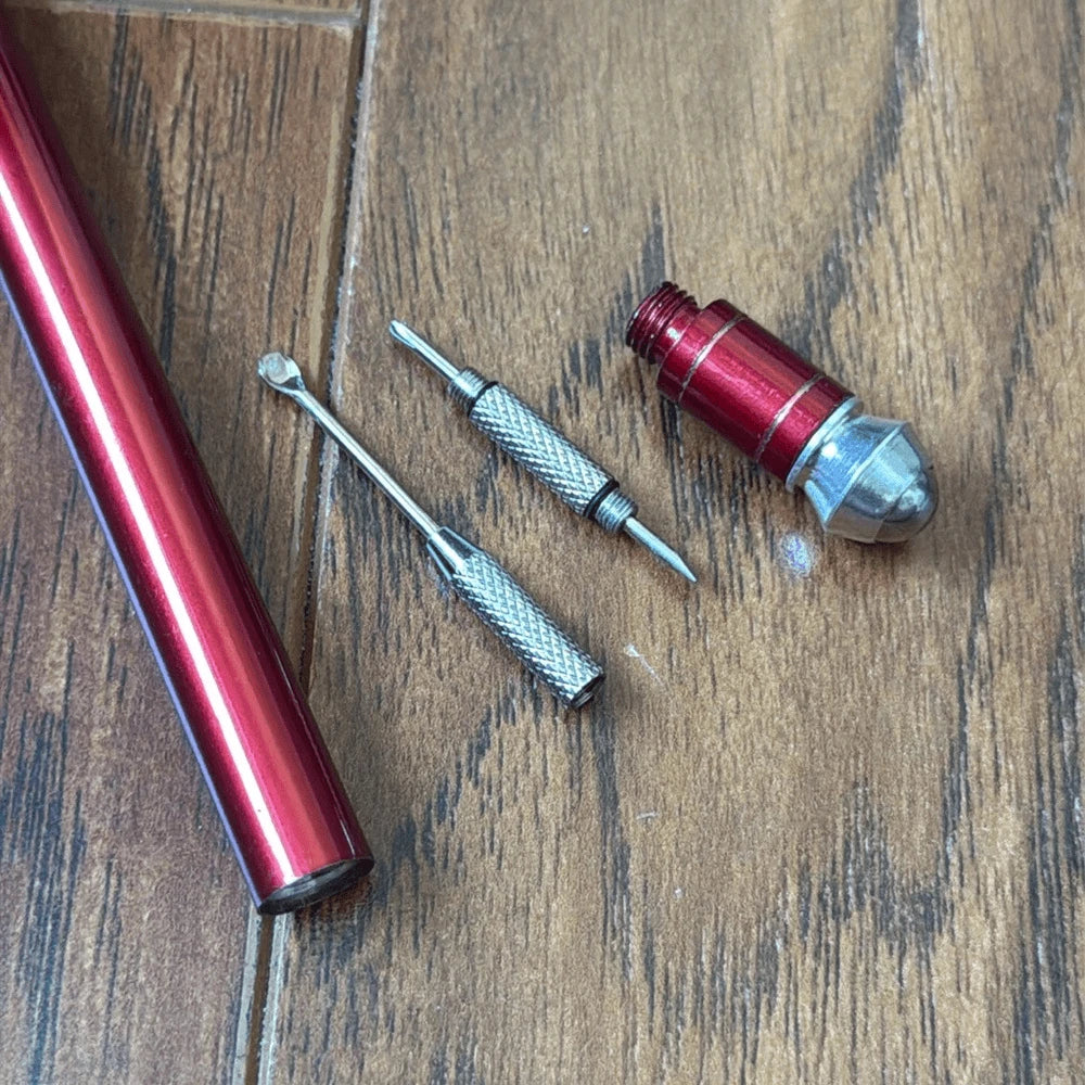 Red Silver Extendable Back Scratcher Ear Wax Remover Screwdriver