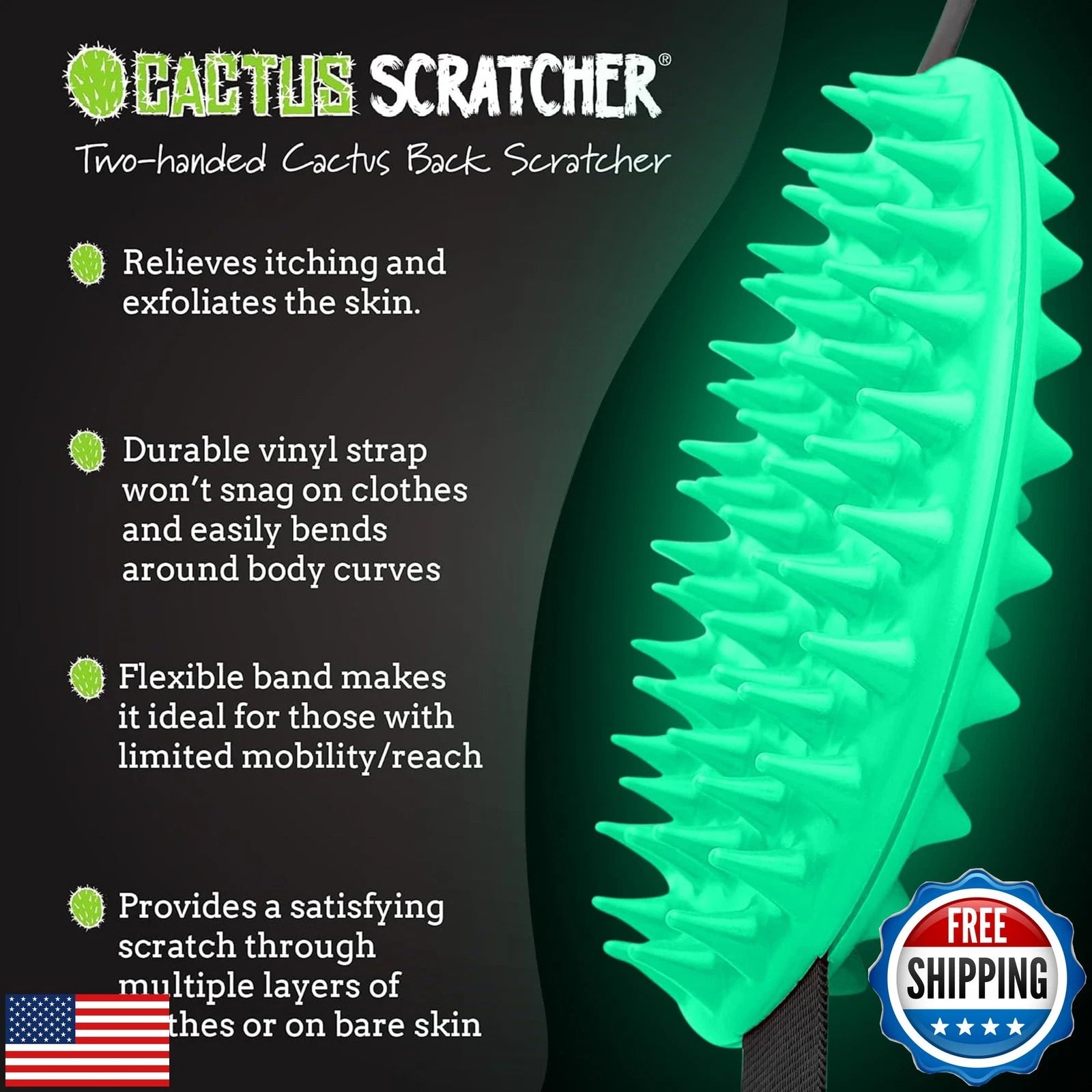 Cactus Scratcher Original Back Scratcher for Itching Relief, 2-Sided Aggressi