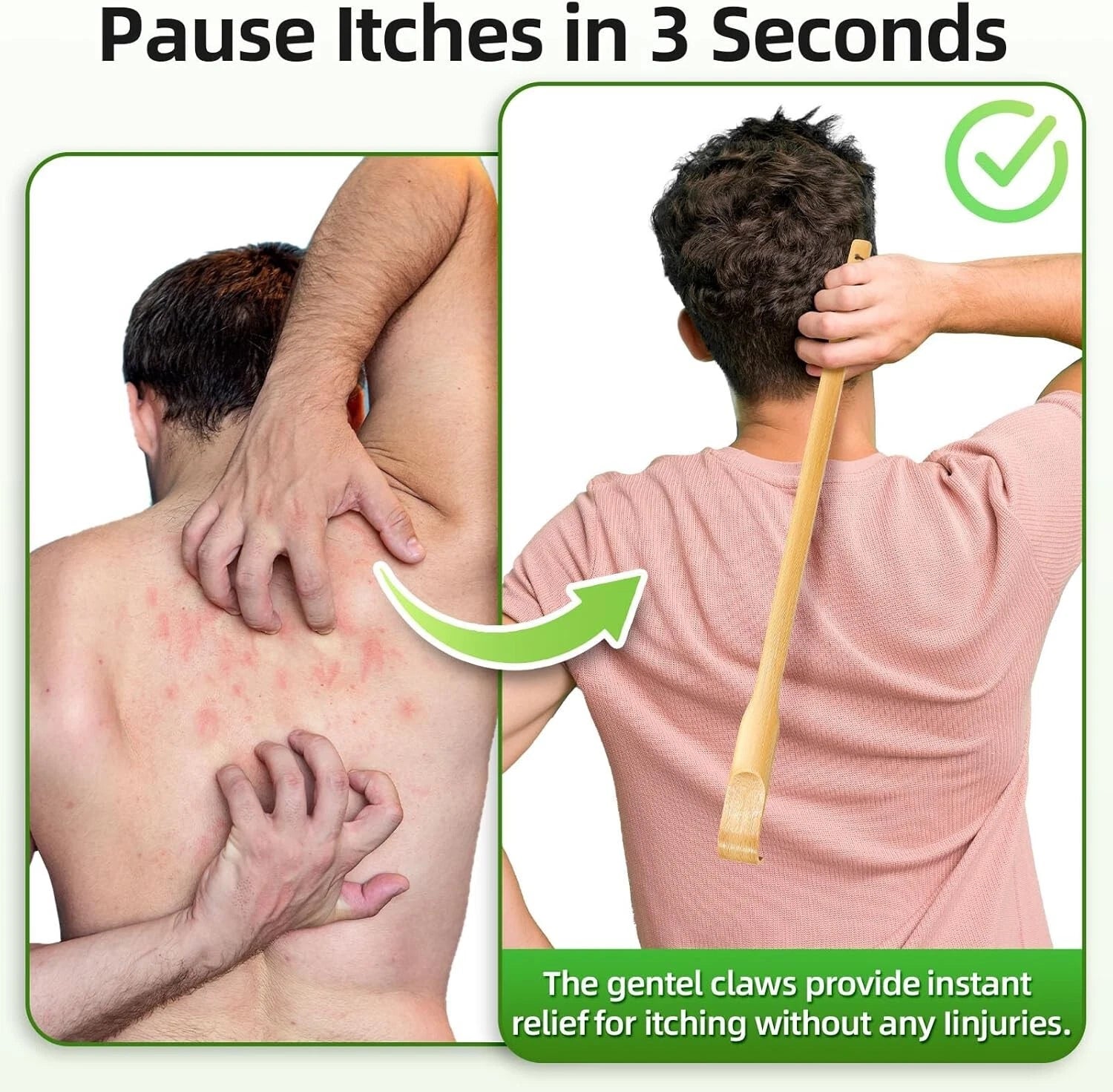 Back Scratchers 8 Pack Bamboo Long Handle Body Massagers for Adults Men Women