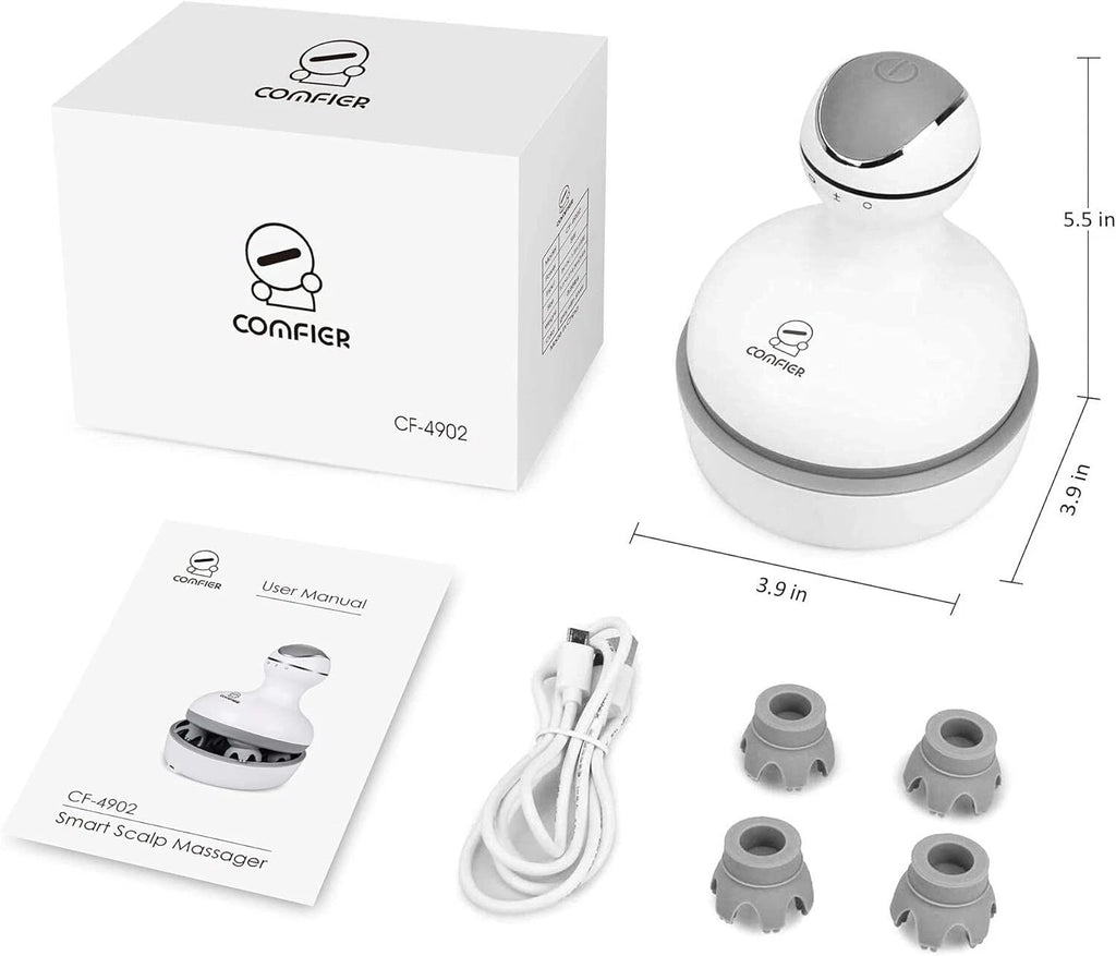 Electric Cordless Hair Scalp Massager with Kneading 84 Massage Nodes, Handheld P