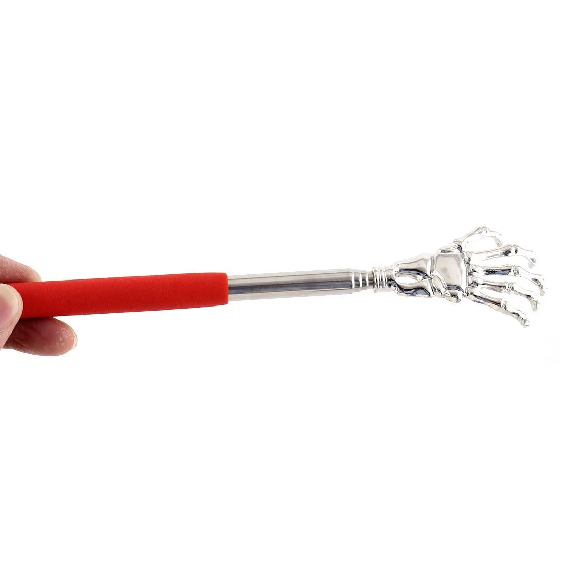 Skeleton Hand Telescopic Portable Extendable Back Scratcher Red