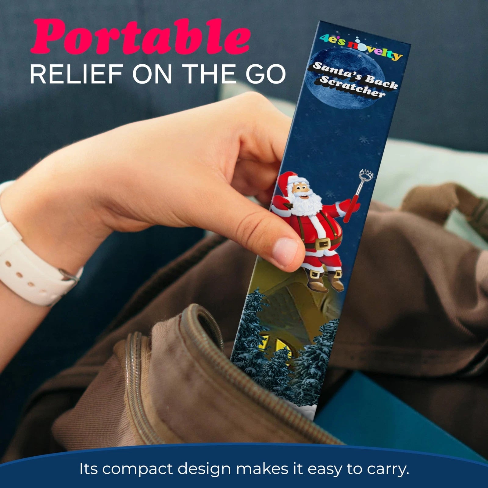 4E's Novelty 2 Extendable Santa Back Scratchers - Christmas Stocking Stuffers