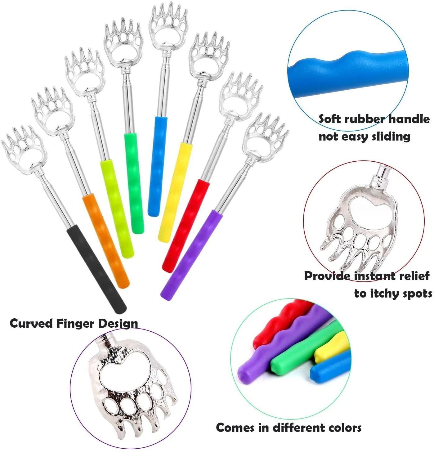 Ohuhu Telescopic Back Scratcher Extendable Back Itching Self Massager 8 PCS