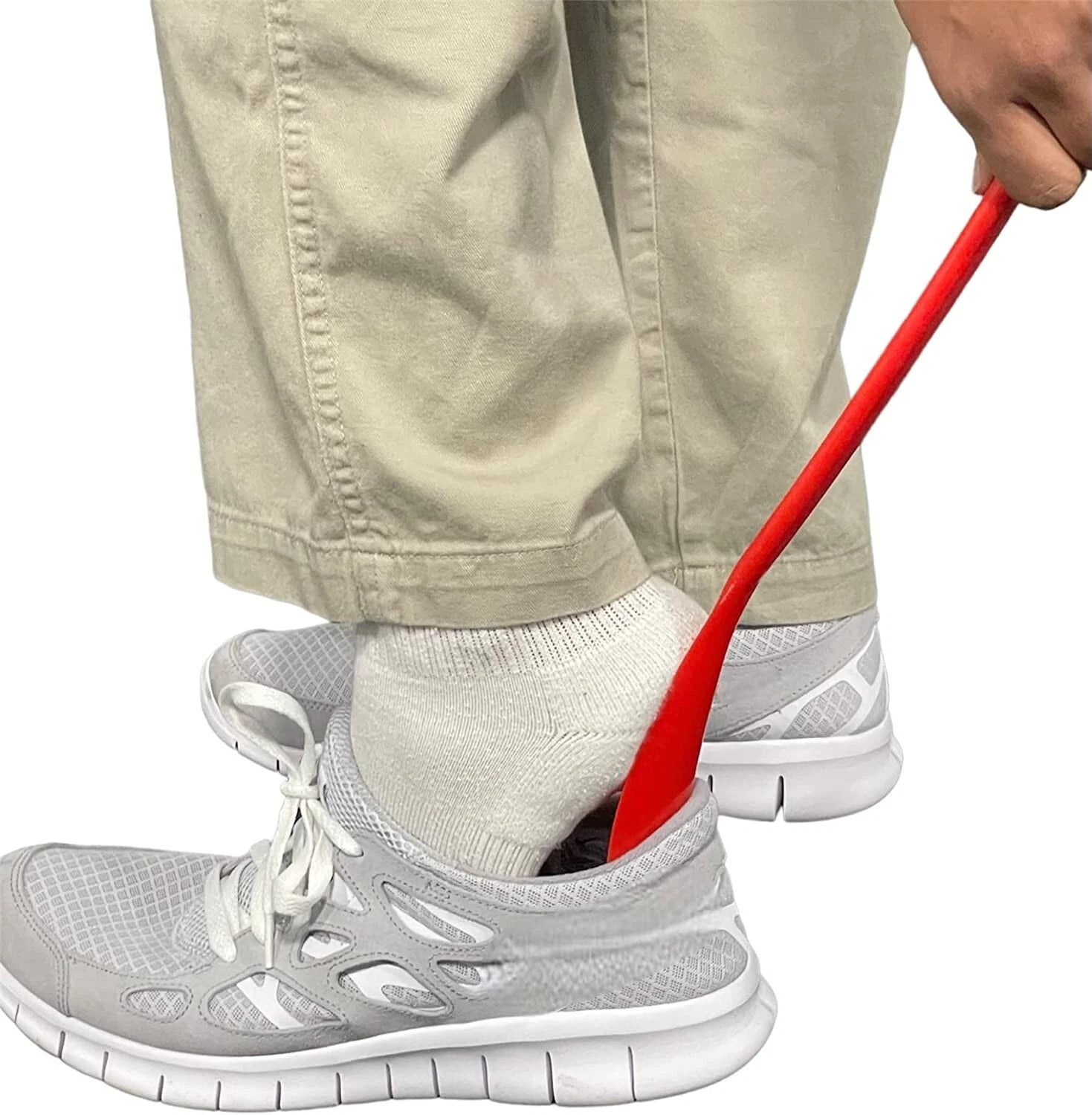 BACK SCRATCHER w LONG HANDLE & SHOEHORN, 19.5" Itch Relief (Assorted Color 1PC)