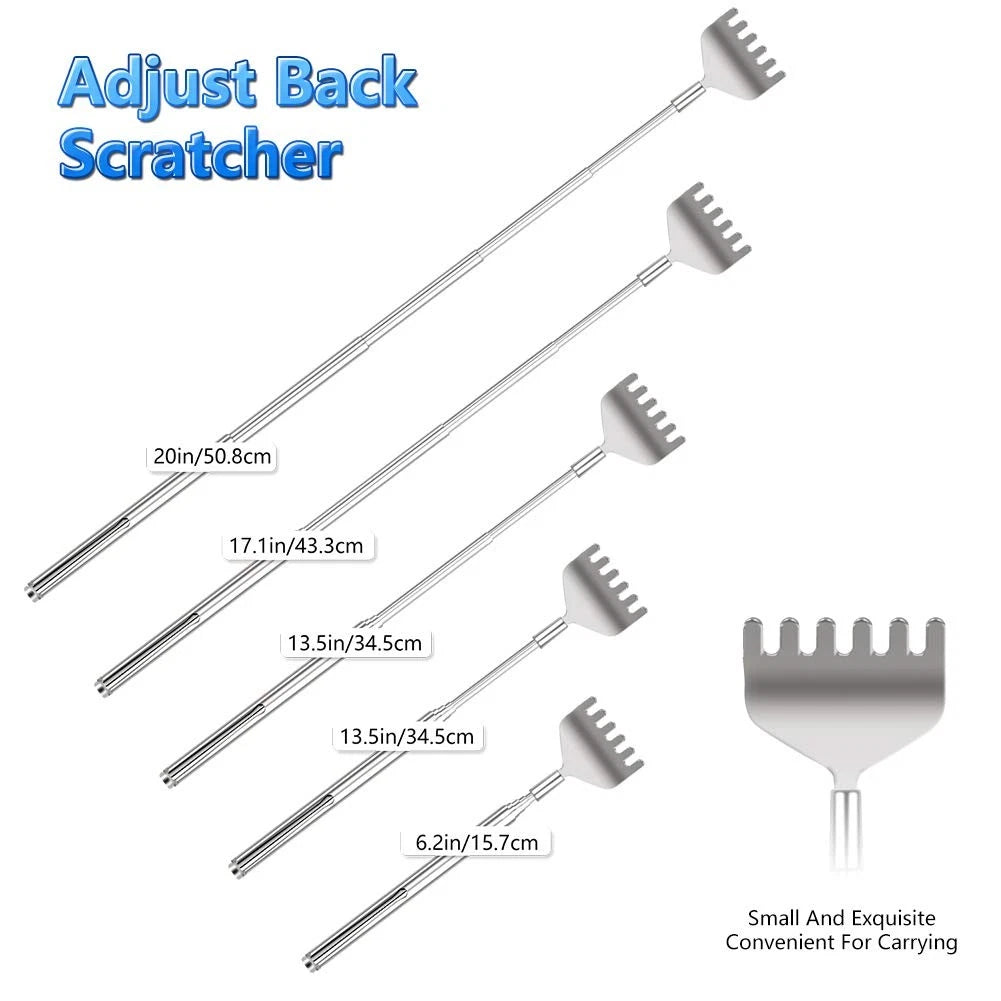 Extendable Back Scratcher for Men 3 Pack Portable Telescopic Metal Back Scrat...