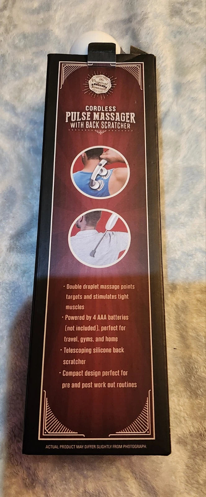 Cordless Pulse Massager w/ Back Scratcher - Vibration Pain Relief Open Box