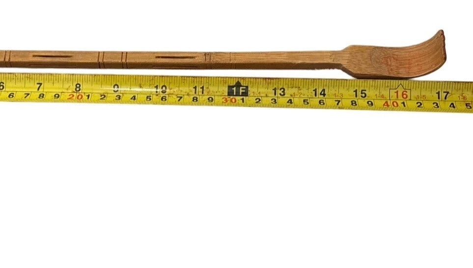 Vintage Handmade Bamboo Back Scratcher With String Loop 17"
