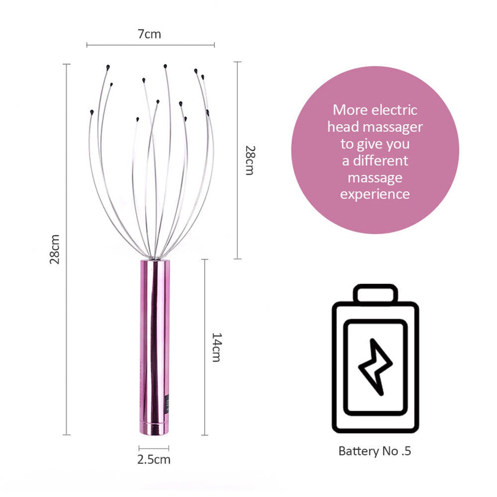 Electric Scalp Massager Portable Head Scratcher Massager Handheld Scratcher R8A7
