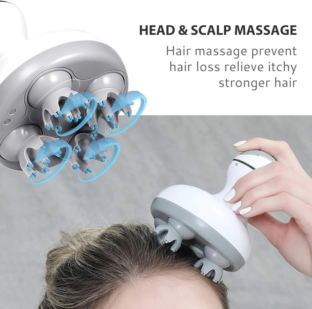 Electric Cordless Hair Scalp Massager with Kneading 84 Massage Nodes, Handheld P