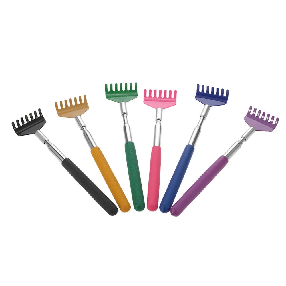 Anself Telescopic Back Scratcher Massager Metal Compact Extendable 5Section S2K5