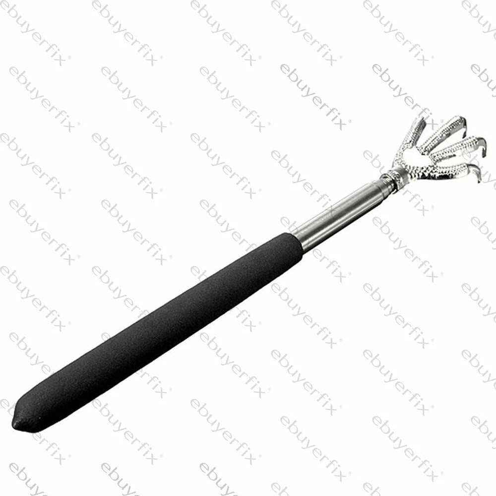EAGLE CLAW METAL BACK SCRATCHER BLACK TELESCOPIC EXTENDABLE MASSAGER UK STOCK